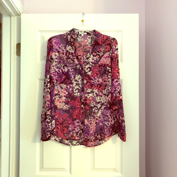Express Tops - Like New Express Floral Portofino Shirt SzM